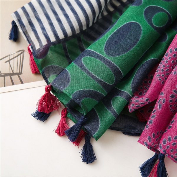 Ladies scarf patchwork stripe design