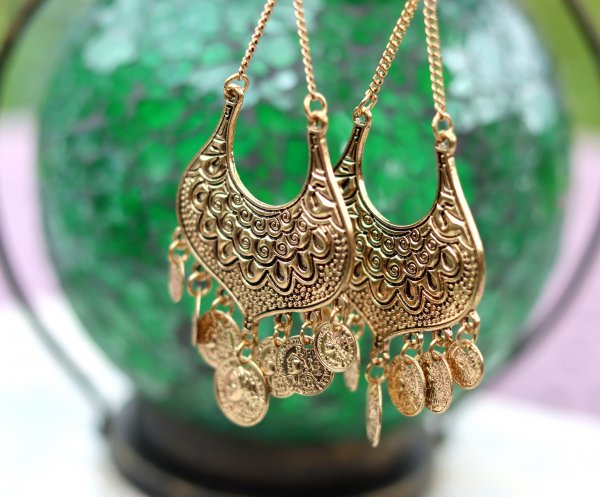 Boho Earrings Antique Gold