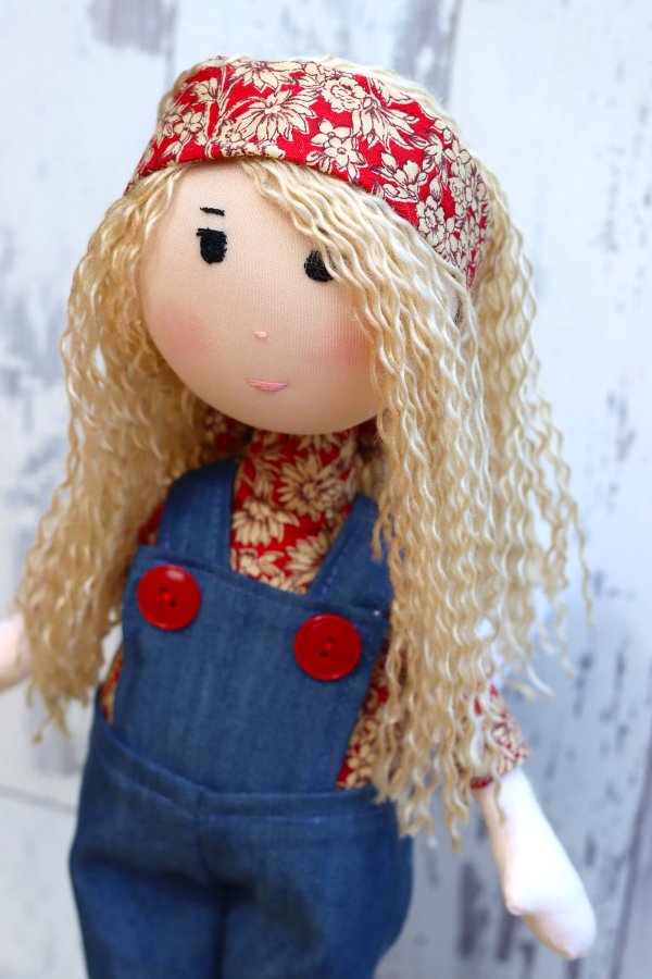 Blond Rag Doll Dungarees Boots