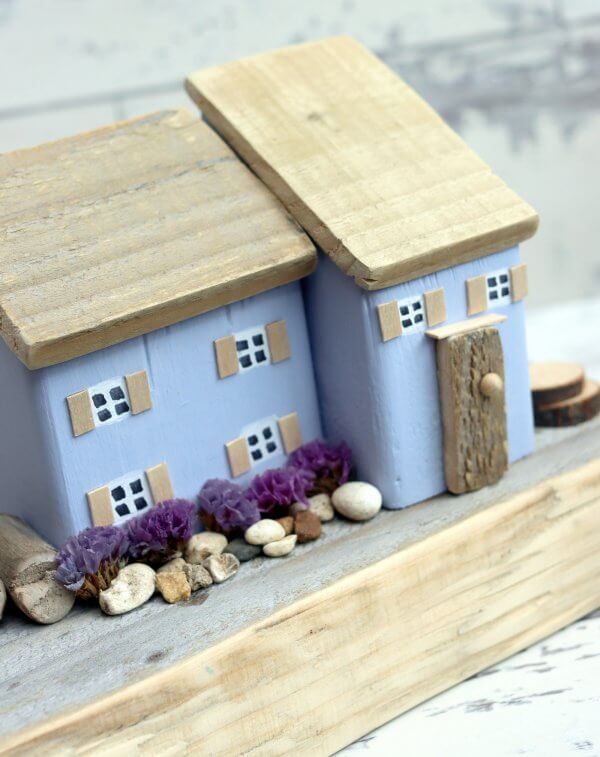 Lilac Cottage Wooden House Ornament