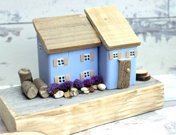 Lilac Cottage Wooden House Ornament