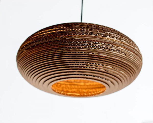 Oval lamp shade recycled cardboard