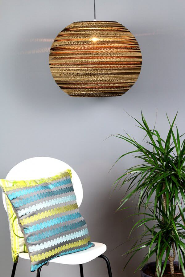 Large Sphere Lamp shade recycled cardboard