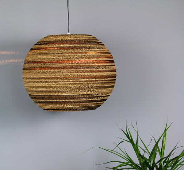 Large Sphere Lamp shade recycled cardboard