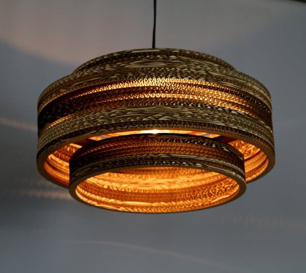Mid Century Style lamp shade recycled cardboard