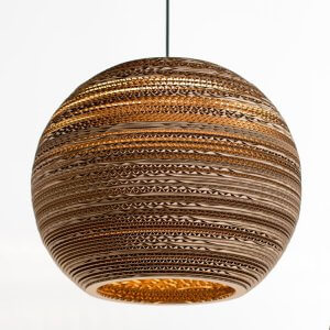 medium Sphere lamp shade recycled cardboard